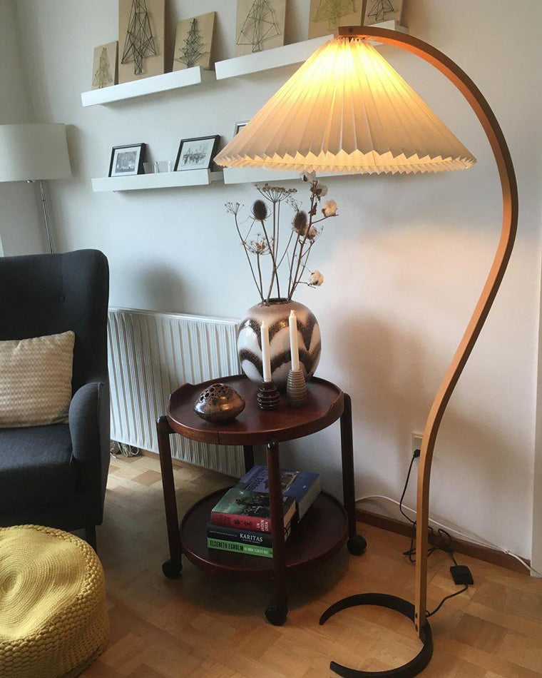 Olverai Pleated Gooseneck Floor Lamp