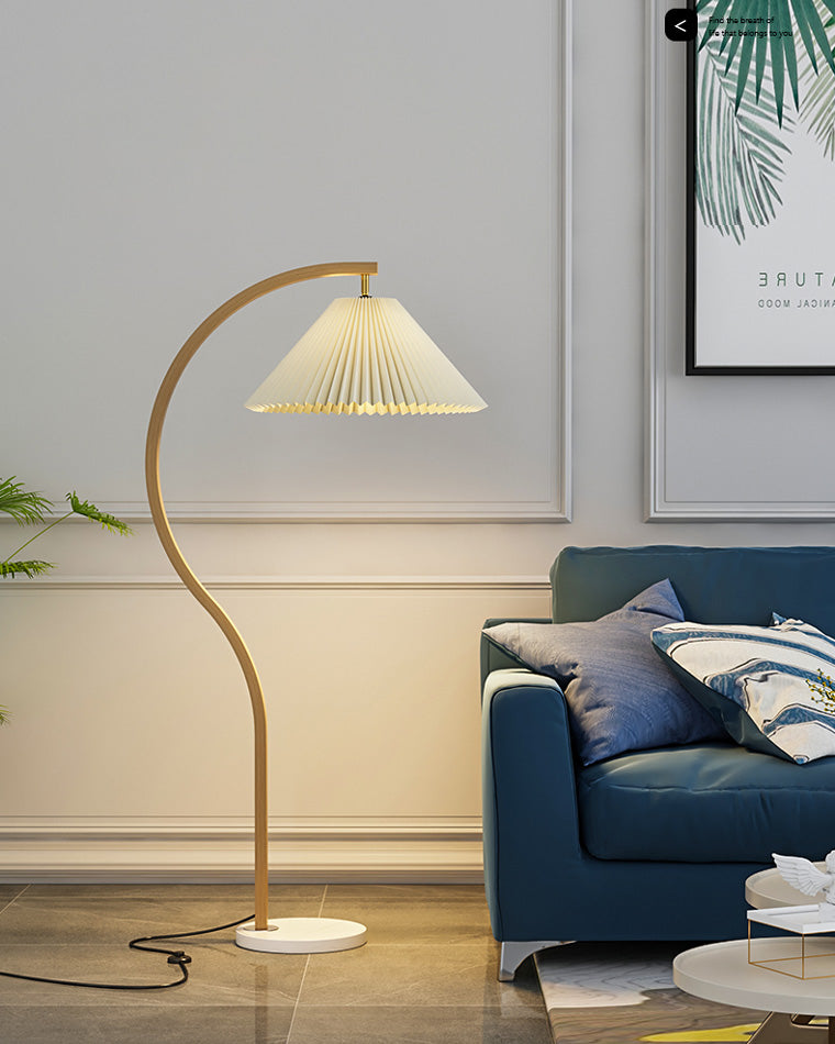 Olverai Pleated Gooseneck Floor Lamp