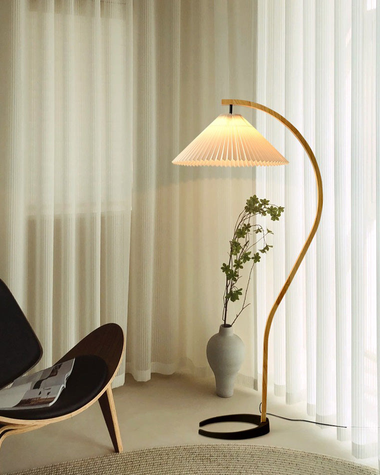 Olverai Pleated Gooseneck Floor Lamp