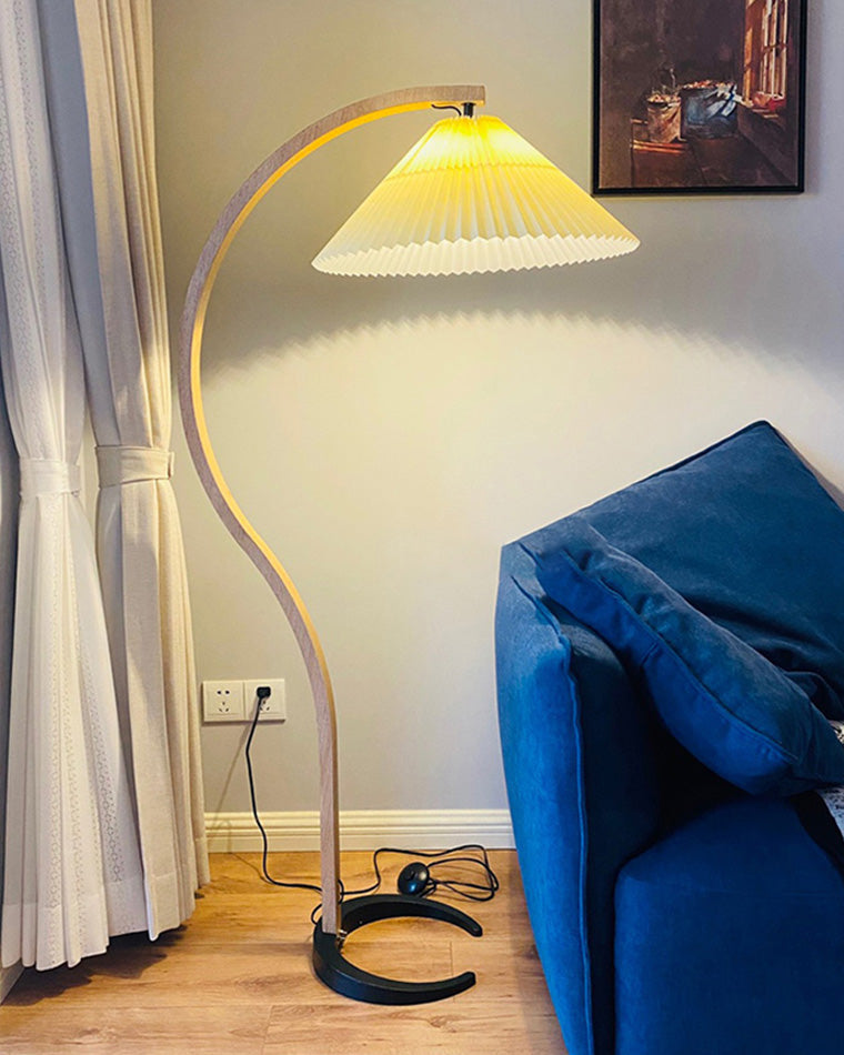 Olverai Pleated Gooseneck Floor Lamp