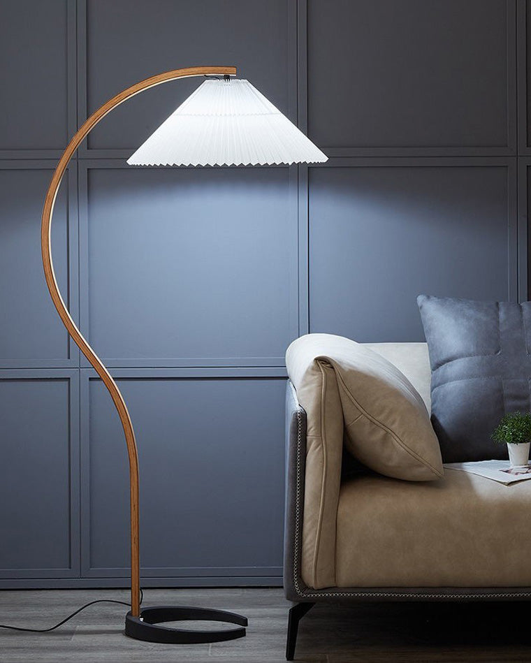 Olverai Pleated Gooseneck Floor Lamp