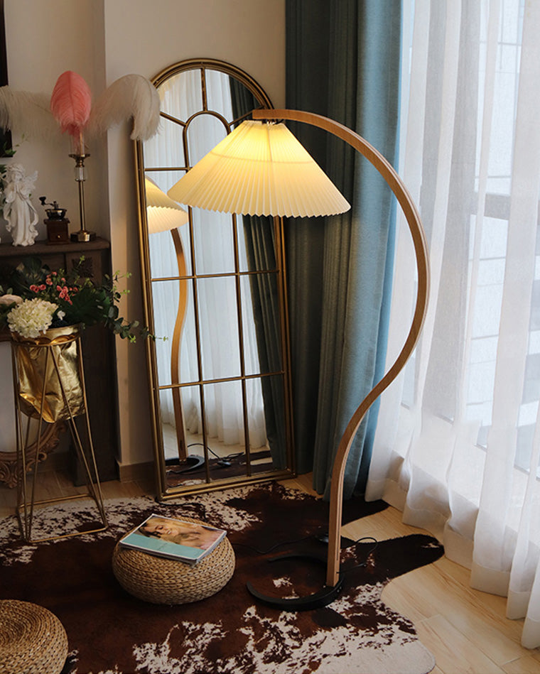 Olverai Pleated Gooseneck Floor Lamp
