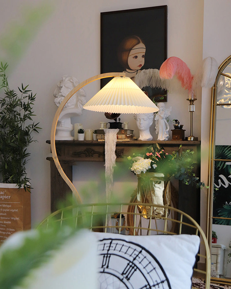 Olverai Pleated Gooseneck Floor Lamp
