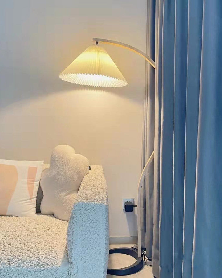 Olverai Pleated Gooseneck Floor Lamp