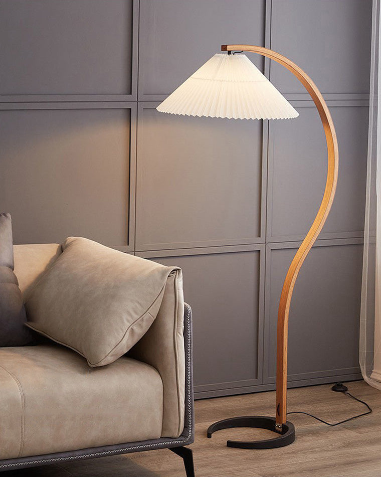 Olverai Pleated Gooseneck Floor Lamp