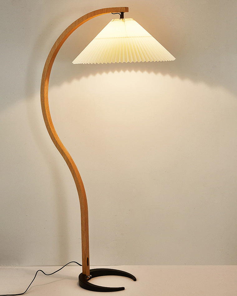 Olverai Pleated Gooseneck Floor Lamp