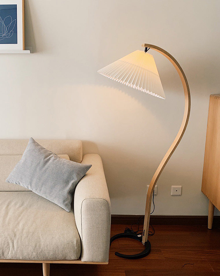 Olverai Pleated Gooseneck Floor Lamp