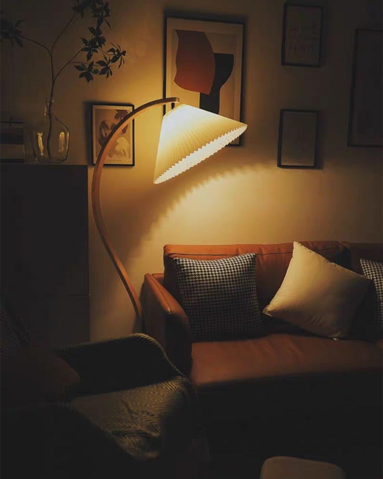 Olverai Pleated Gooseneck Floor Lamp