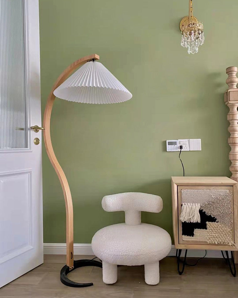 Olverai Pleated Gooseneck Floor Lamp
