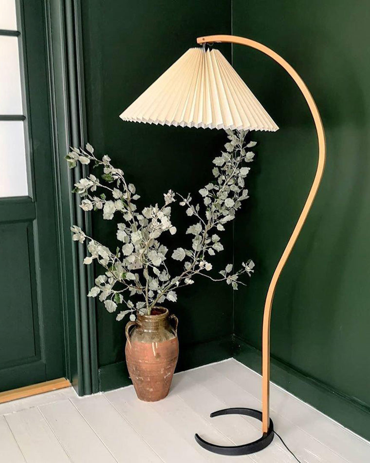 Olverai Pleated Gooseneck Floor Lamp