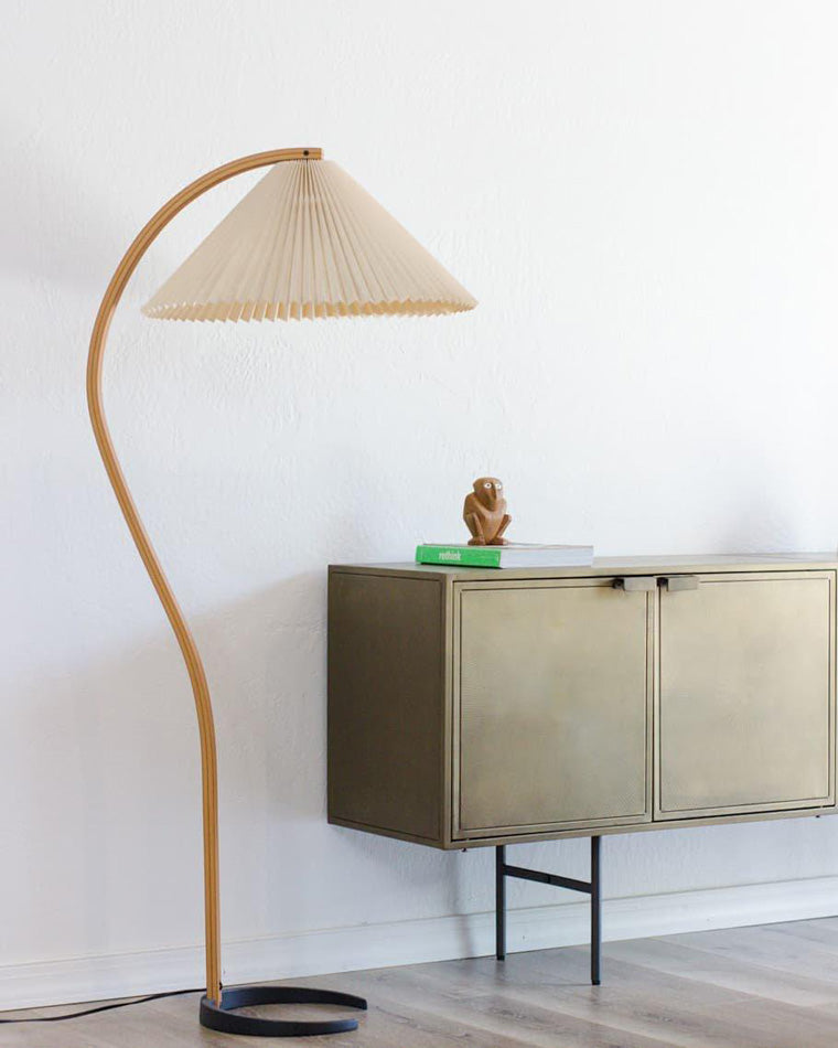 Olverai Pleated Gooseneck Floor Lamp
