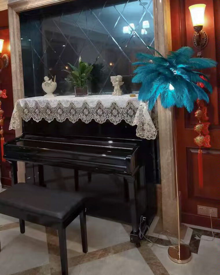 Olverai Feather Palm Tree Floor Lamp with Tray