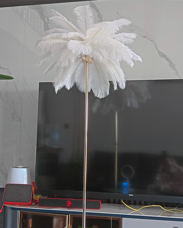 Olverai Feather Palm Tree Floor Lamp with Tray