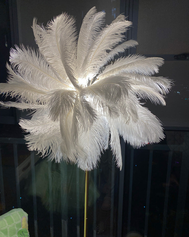 Olverai Feather Palm Tree Floor Lamp with Tray