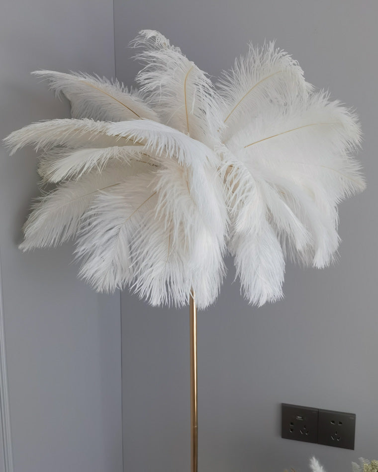 Olverai Feather Palm Tree Floor Lamp with Tray