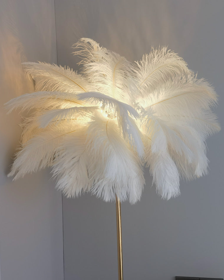 Olverai Feather Palm Tree Floor Lamp with Tray