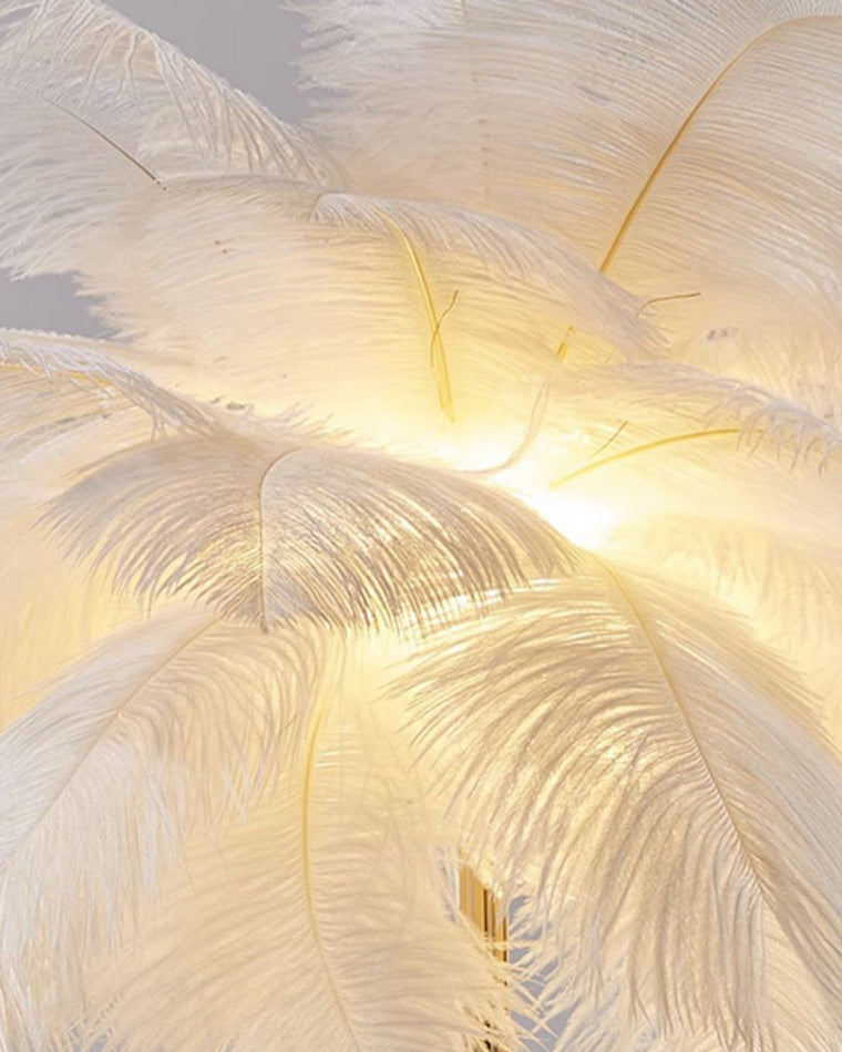 Olverai Feather Palm Tree Floor Lamp with Tray