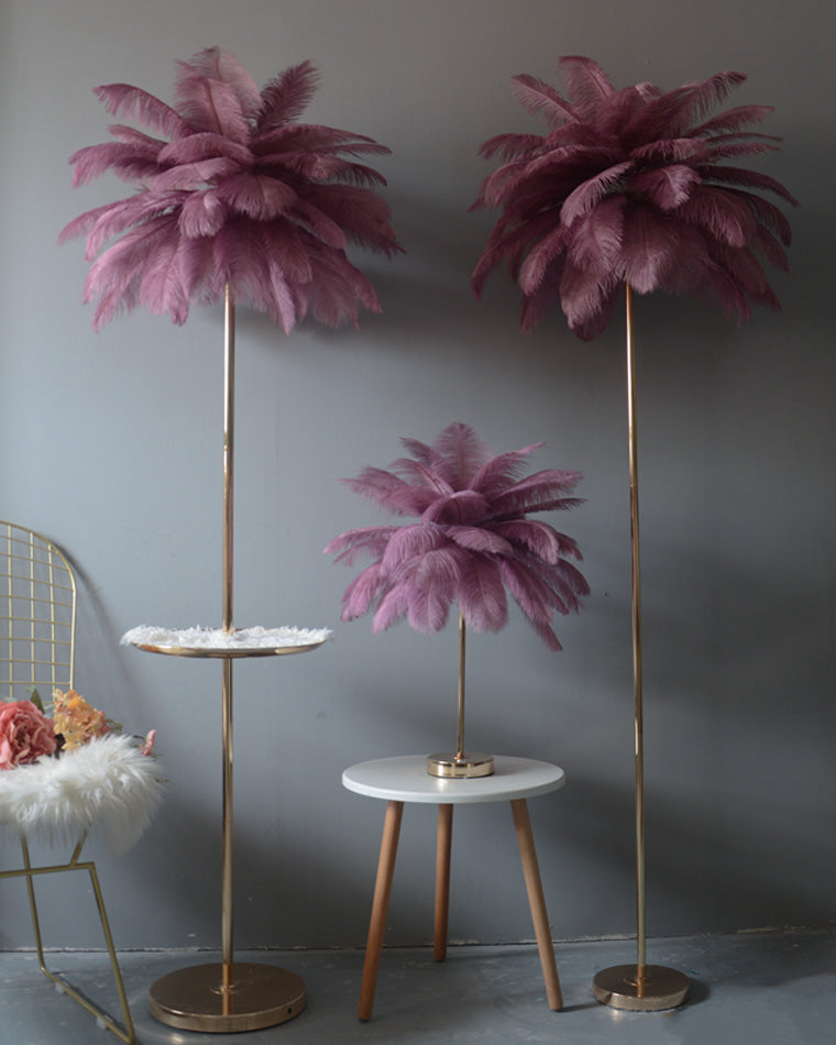 Olverai Feather Palm Tree Floor Lamp with Tray