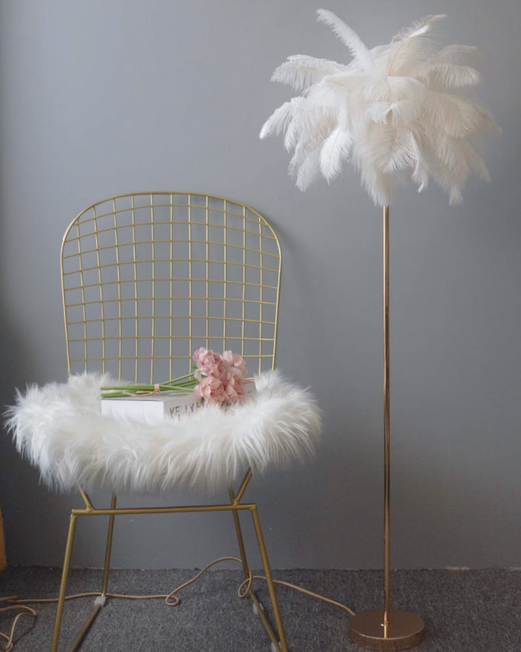 Olverai Feather Palm Tree Floor Lamp with Tray