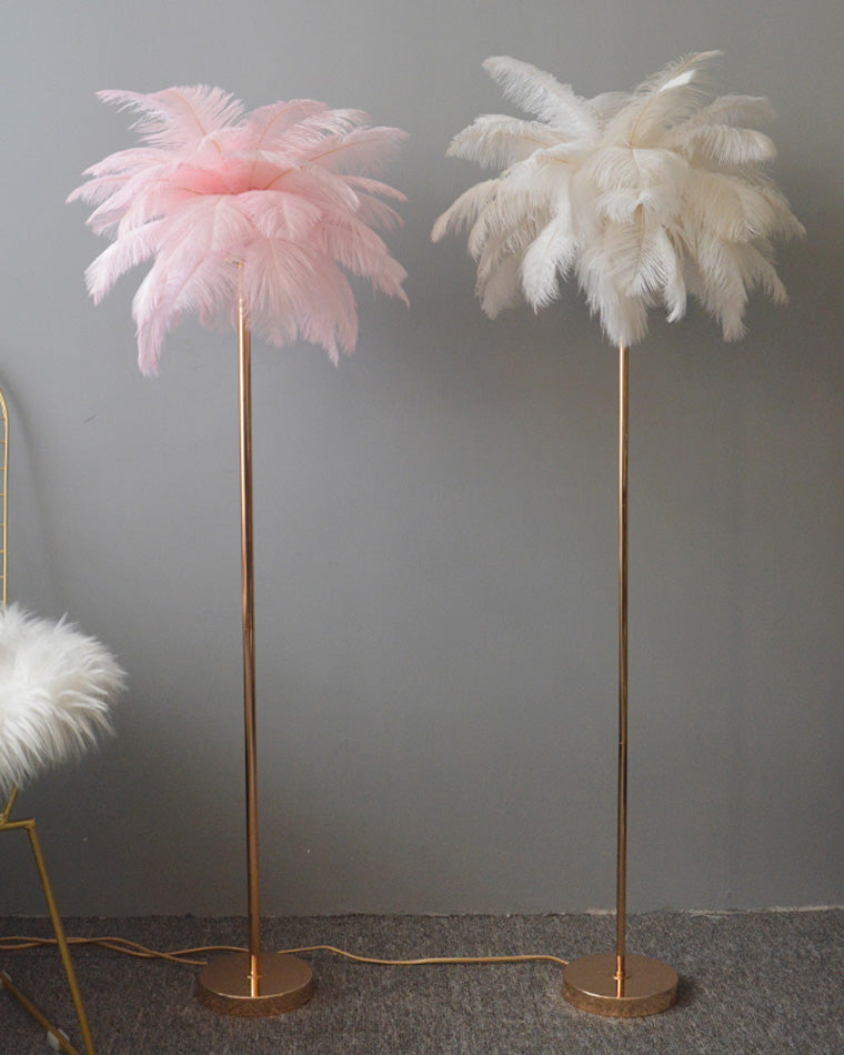Olverai Feather Palm Tree Floor Lamp with Tray