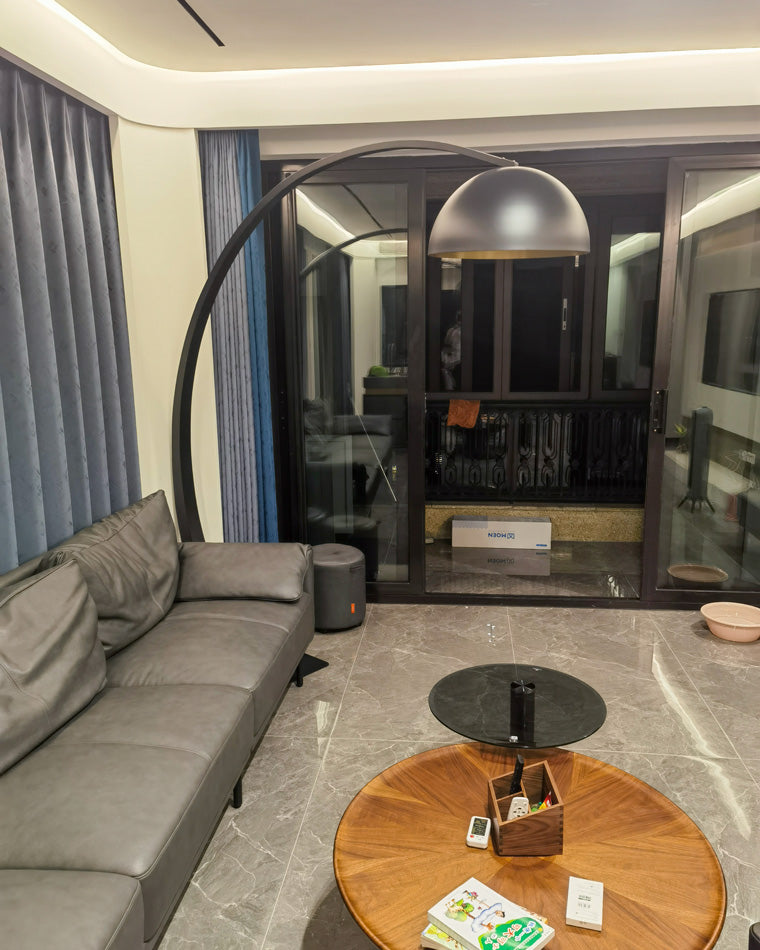 Olverai Dome Arc Floor Lamp over Couch