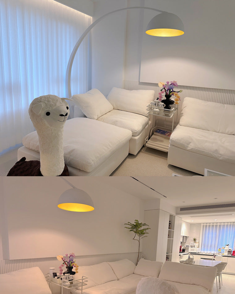 Olverai Dome Arc Floor Lamp over Couch