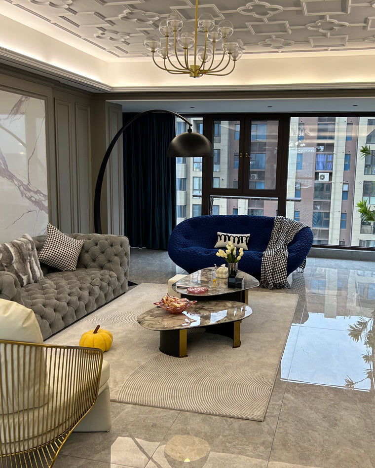Olverai Dome Arc Floor Lamp over Couch
