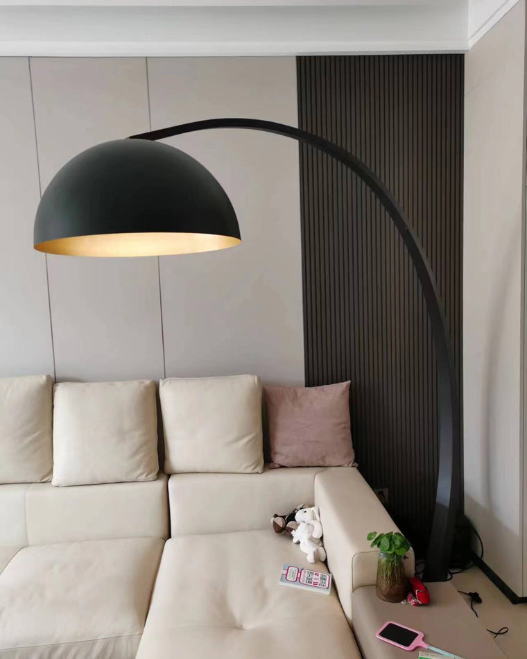 Olverai Dome Arc Floor Lamp over Couch