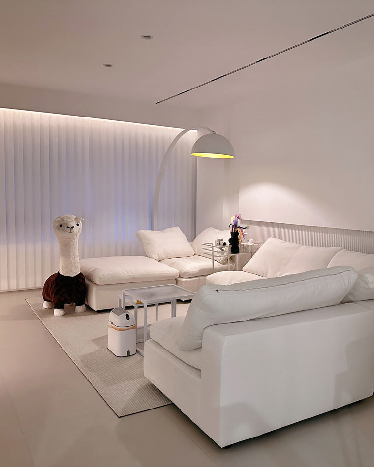Olverai Dome Arc Floor Lamp over Couch