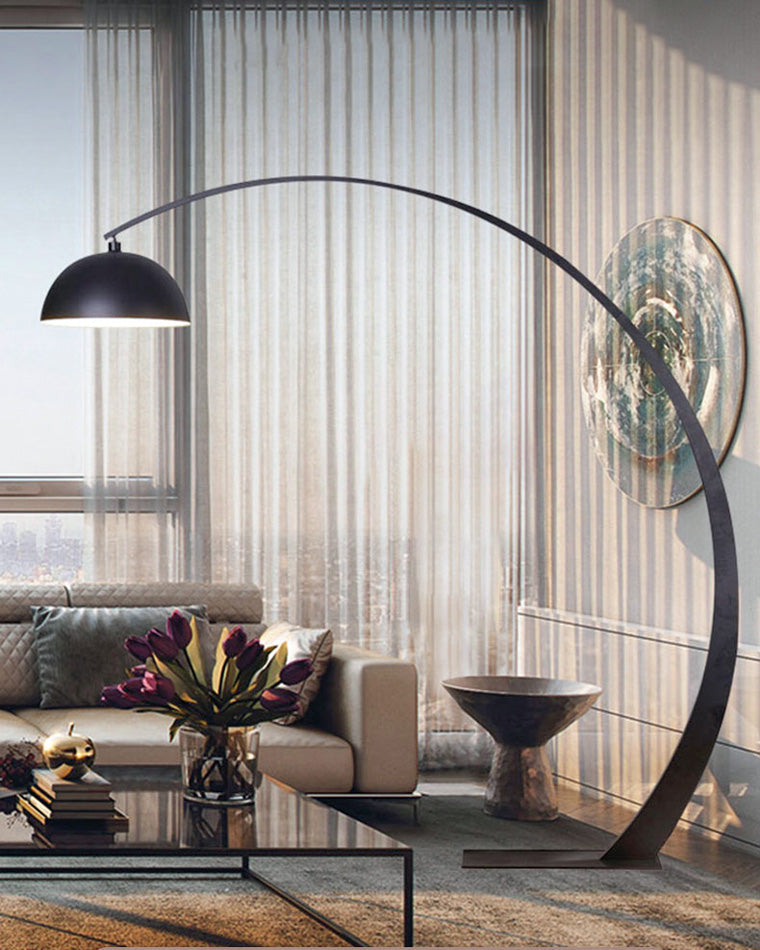 Olverai Dome Arc Floor Lamp over Couch