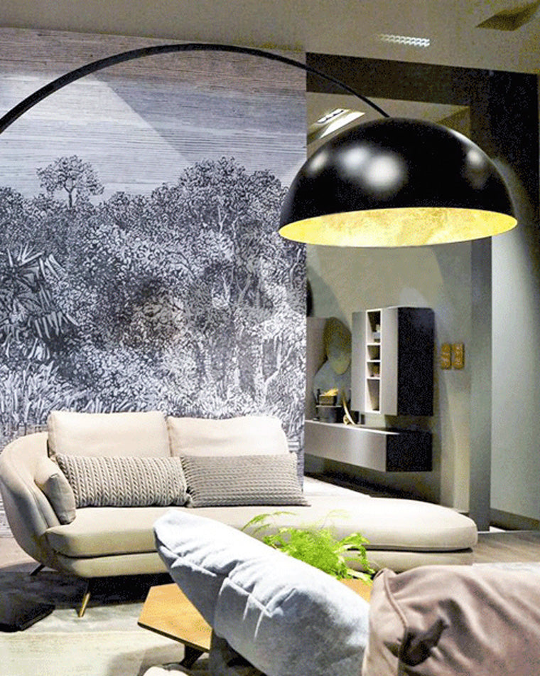 Olverai Dome Arc Floor Lamp over Couch