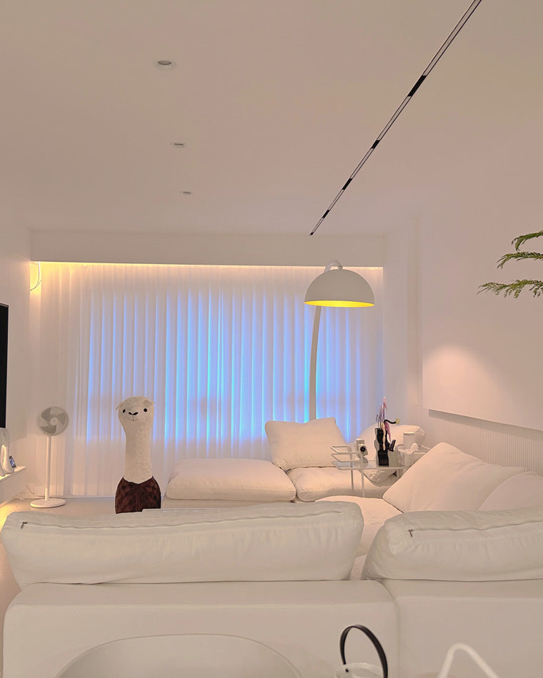 Olverai Dome Arc Floor Lamp over Couch
