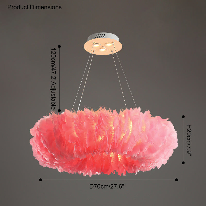 Olverai Feather Round Pendant Light