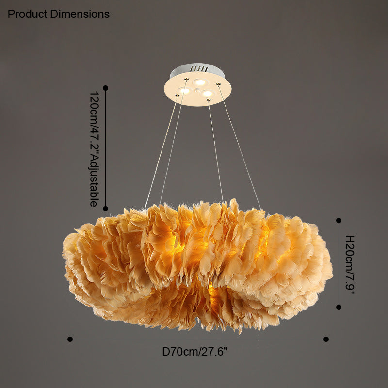 Olverai Feather Round Pendant Light