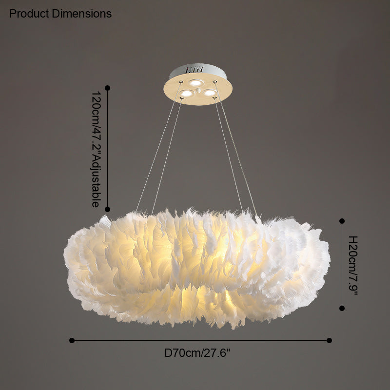 Olverai Feather Round Pendant Light