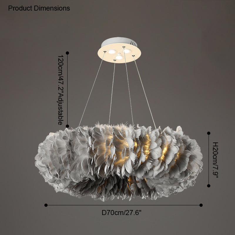 Olverai Feather Round Pendant Light
