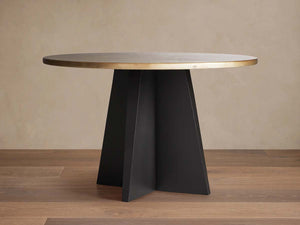 Olverai Varex Hand-Hammered Metal Round Dining Table