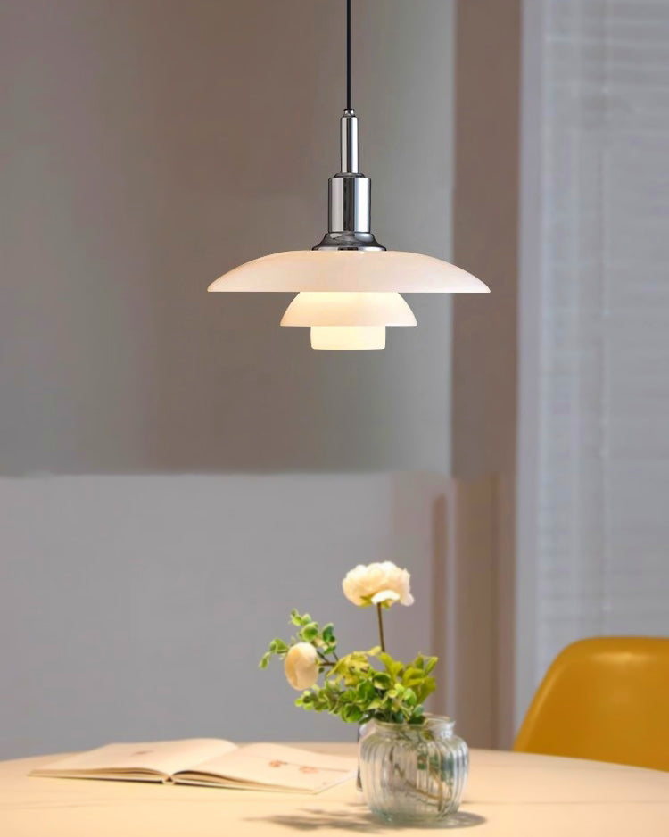 Olverai Danish Designer Milk Glass Pendant Lamp