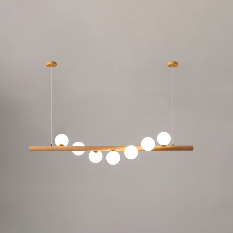Olverai Wood Linear Globe Chandelier