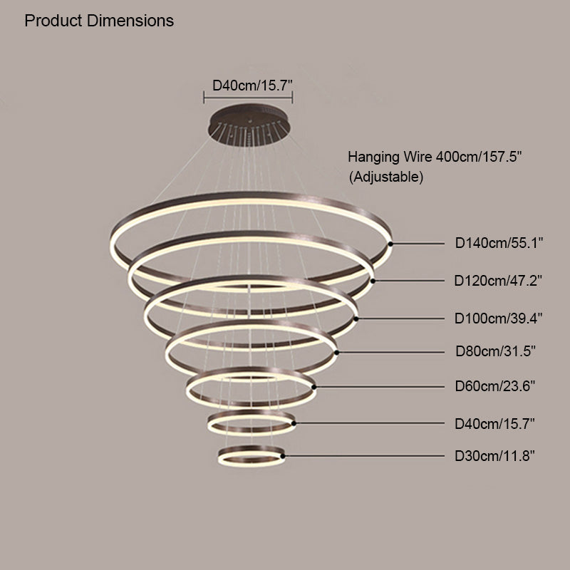 Olverai Tiered Ring LED Chandelier