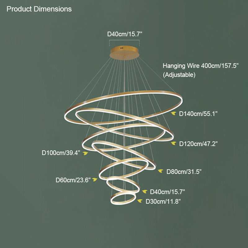 Olverai Tiered Ring LED Chandelier