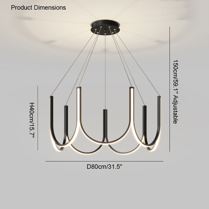 Olverai Minimal U-shaped Round chandelier