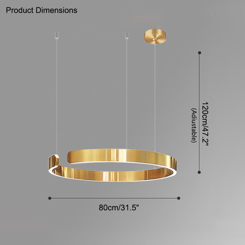 Olverai Black/Gold Ring Led Chandelier