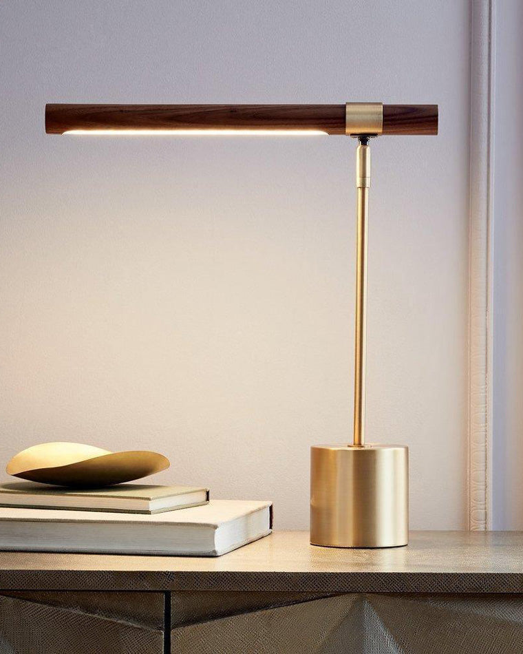 Olverai Walnut-lookalike Cantilever Table Lamp