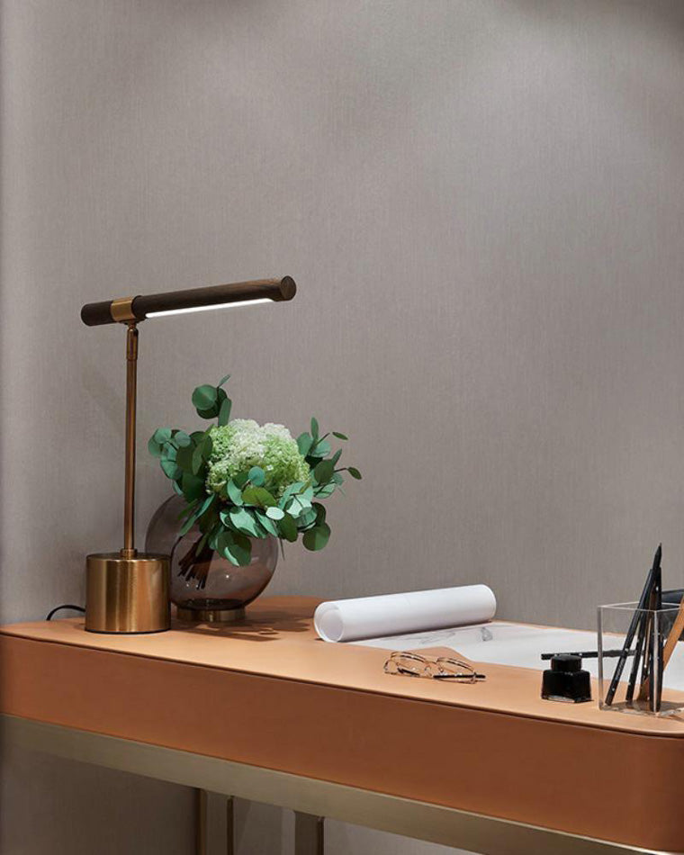 Olverai Walnut-lookalike Cantilever Table Lamp