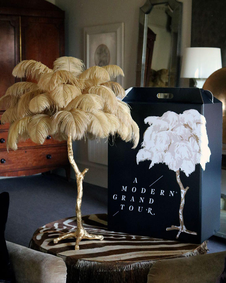 Olverai Feather Palm Tree Table Lamp