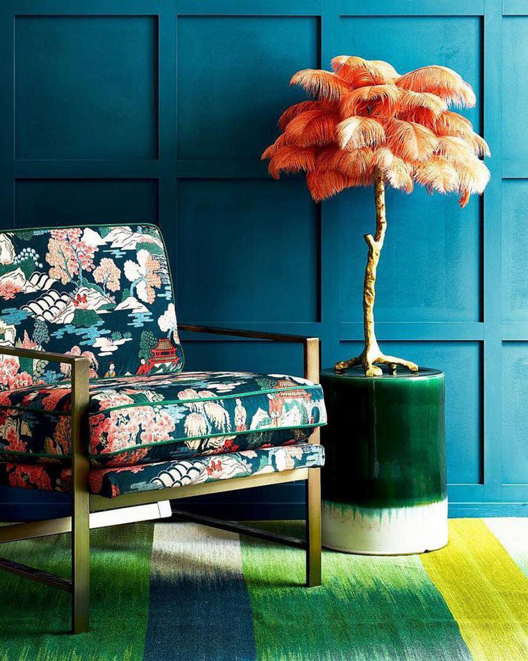 Olverai Feather Palm Tree Table Lamp