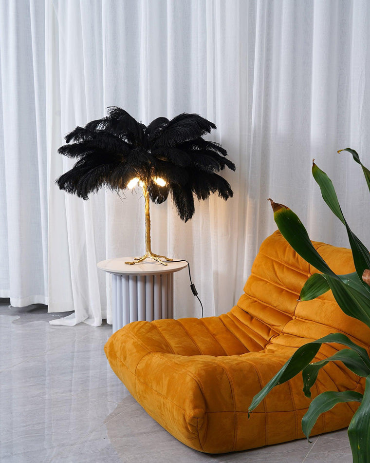 Olverai Feather Palm Tree Table Lamp