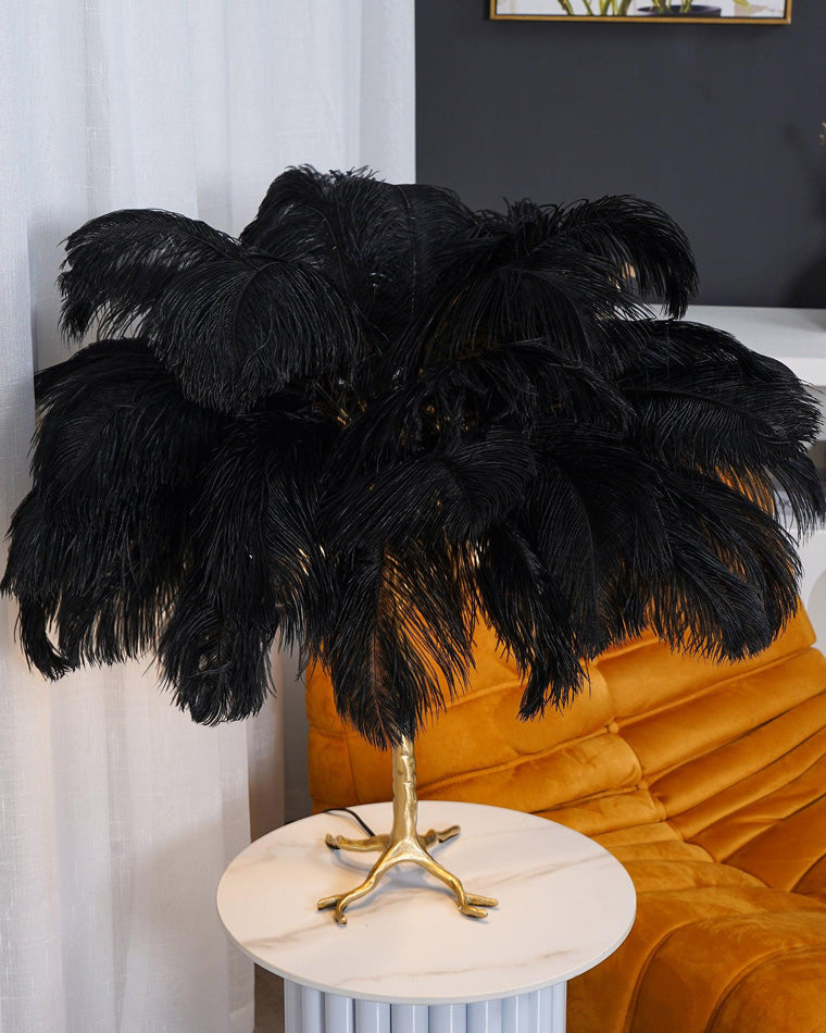 Olverai Feather Palm Tree Table Lamp