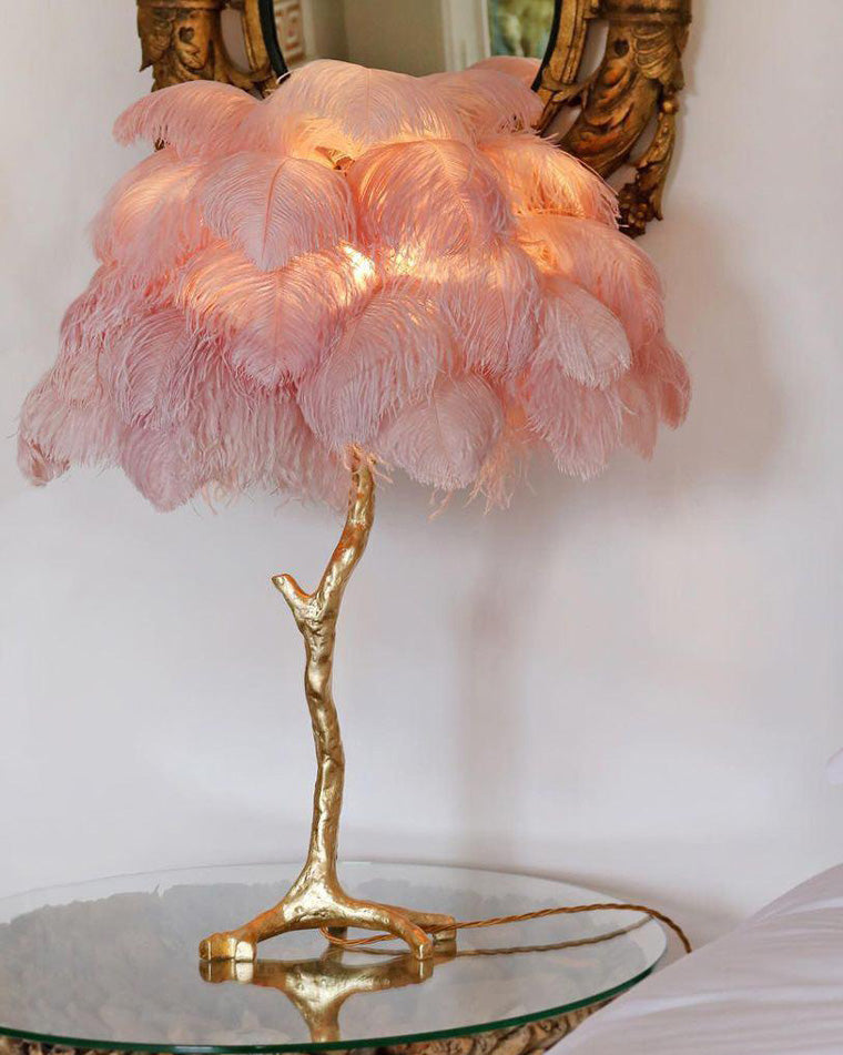 Olverai Feather Palm Tree Table Lamp